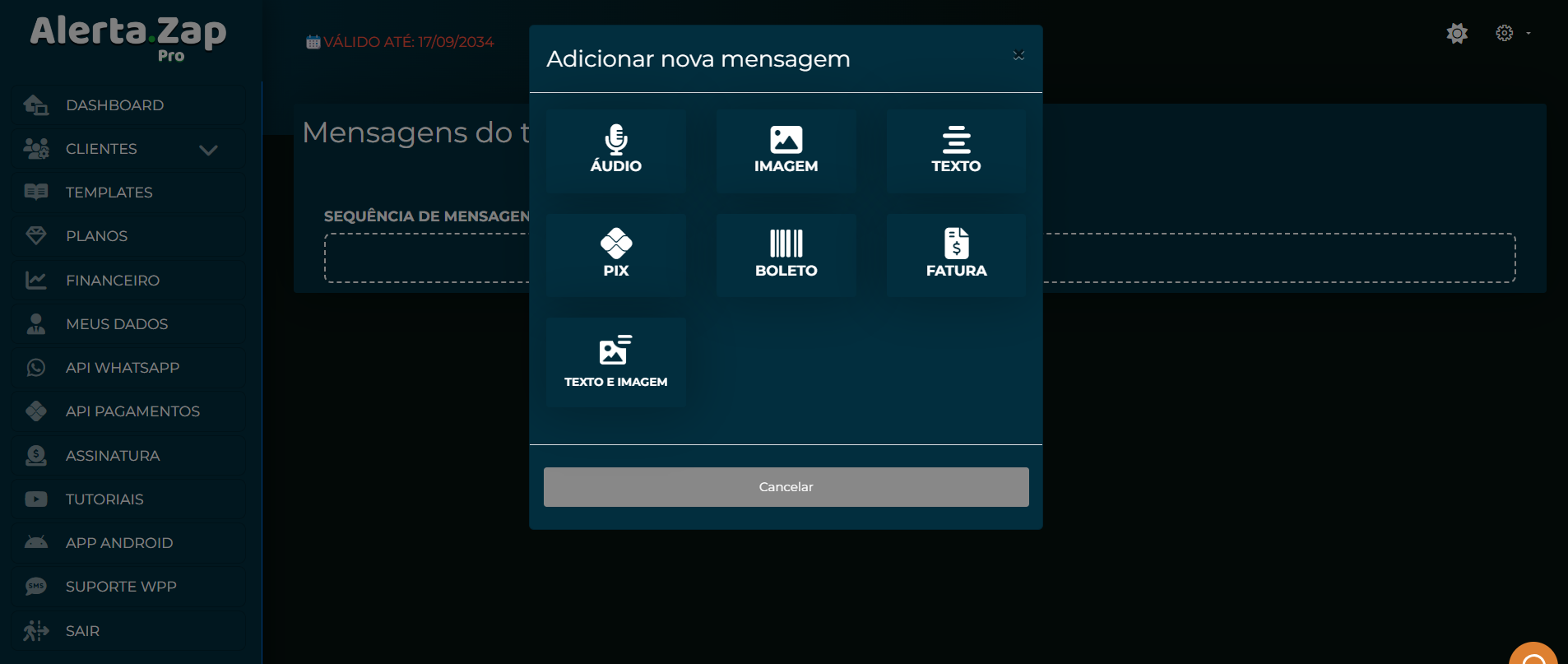 Mensagens automáticas